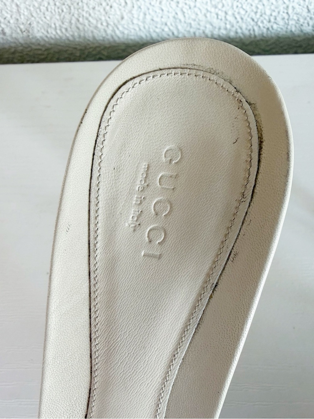 Gucci White Guccissima GG Horsebit Leather Mule Heels Size 10B Mystic White - Picture 12 of 14